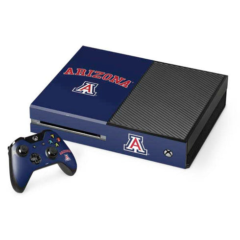 University of Arizona Primary Logo Blue Xbox One Console and Controller Bundle Skin