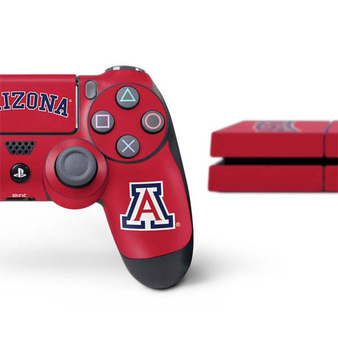 University of Arizona Primary Logo Red PS4 Console and Controller Bundle Skin