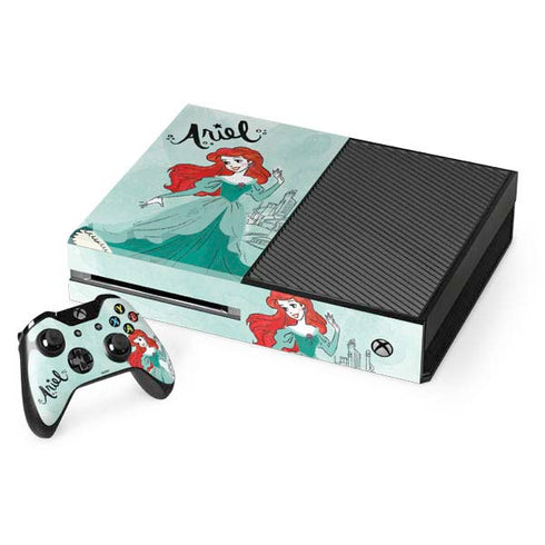 Disney Princess Ariel Art Xbox One Console and Controller Bundle Skin