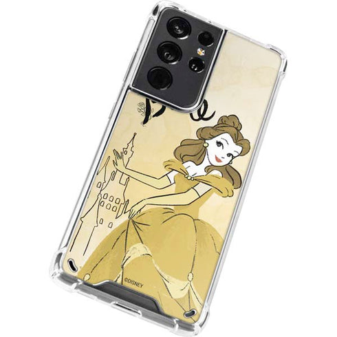 Disney Princess Belle Art Galaxy S21 Ultra 5G Clear Case