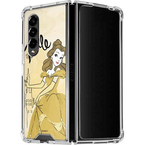 Disney Princess Belle Art Galaxy Z Fold4 5G Clear Case
