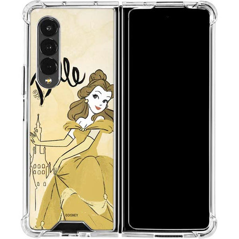 Disney Princess Belle Art Galaxy Z Fold4 5G Clear Case