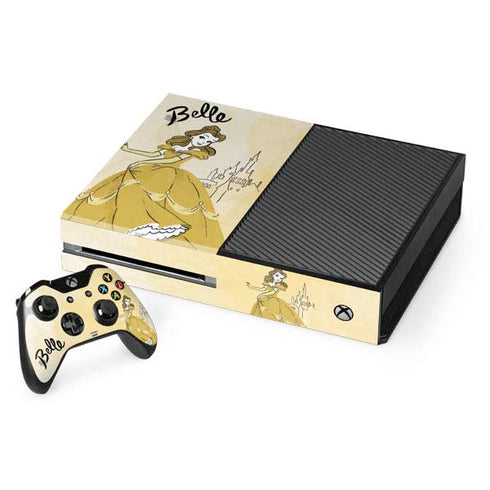 Disney Princess Belle Art Xbox One Console and Controller Bundle Skin