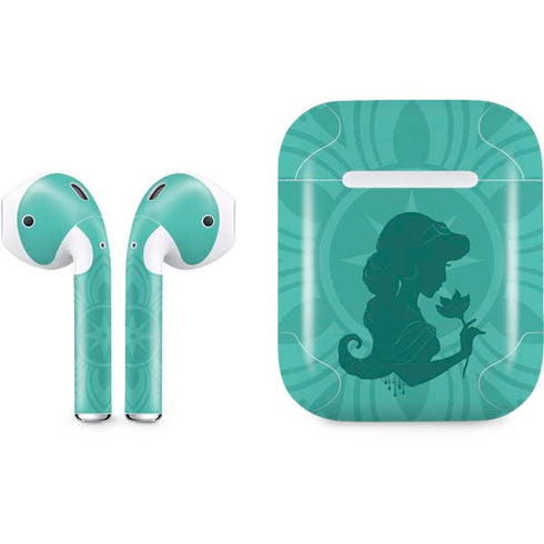 Disney Aladdin Princess Jasmine Silhouette Flower Apple AirPods Skin