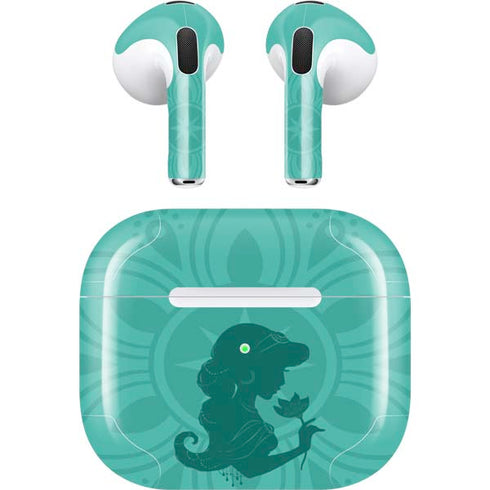 Disney Aladdin Princess Jasmine Silhouette Flower Apple AirPods (3rd Gen 2021) Skin