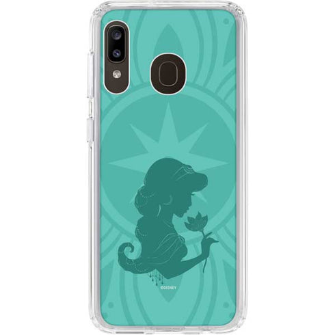 Disney Aladdin Princess Jasmine Silhouette Flower Galaxy A20 Clear Case