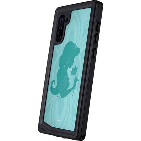 Disney Aladdin Princess Jasmine Silhouette Flower Galaxy Note 10 Waterproof Case