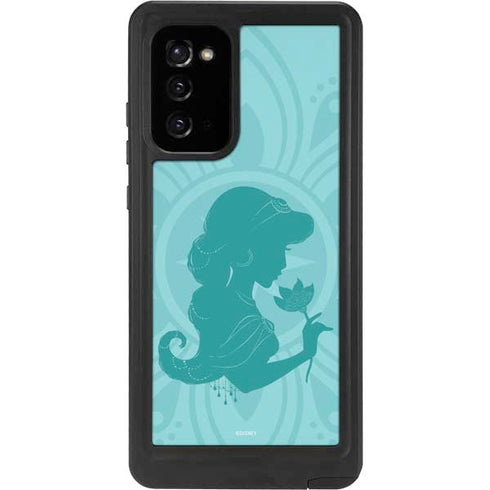 Disney Aladdin Princess Jasmine Silhouette Flower Galaxy Note20 5G Waterproof Case