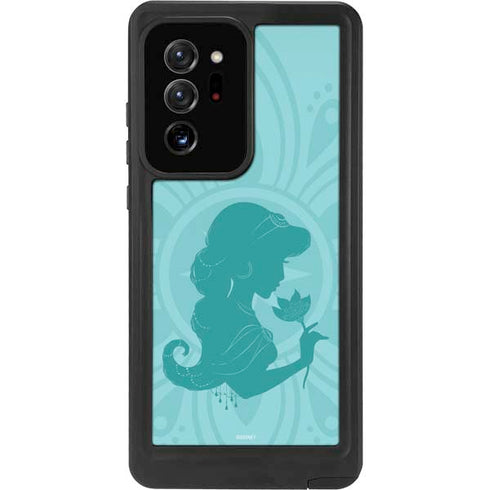 Disney Aladdin Princess Jasmine Silhouette Flower Galaxy Note20 Ultra 5G Waterproof Case
