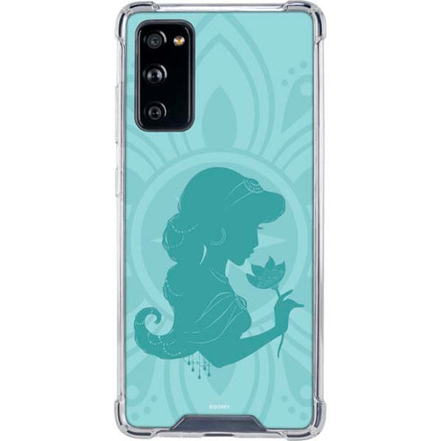 Disney Aladdin Princess Jasmine Silhouette Flower Galaxy S20 FE Clear Case