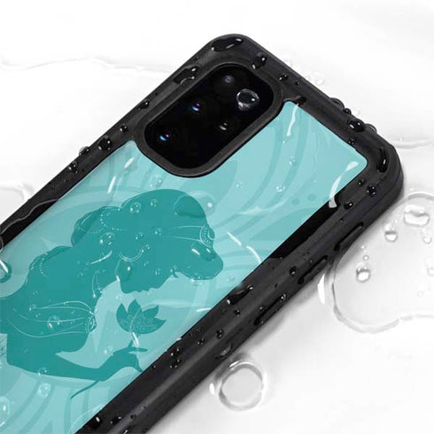 Disney Aladdin Princess Jasmine Silhouette Flower Galaxy S20 Plus Waterproof Case
