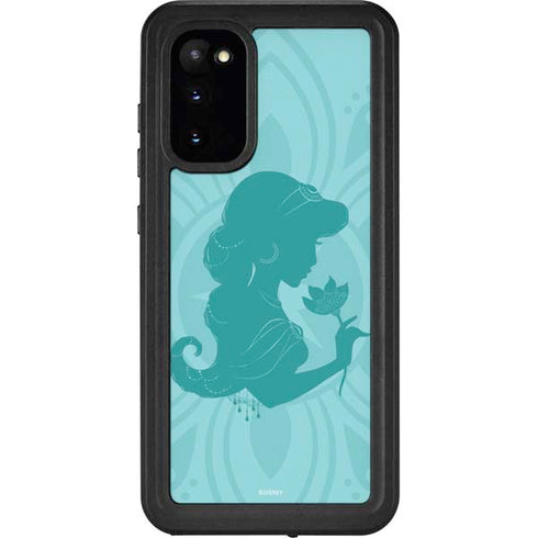 Disney Aladdin Princess Jasmine Silhouette Flower Galaxy S20 Waterproof Case
