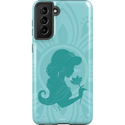 Disney Aladdin Princess Jasmine Silhouette Flower Galaxy S21 FE Pro Case
