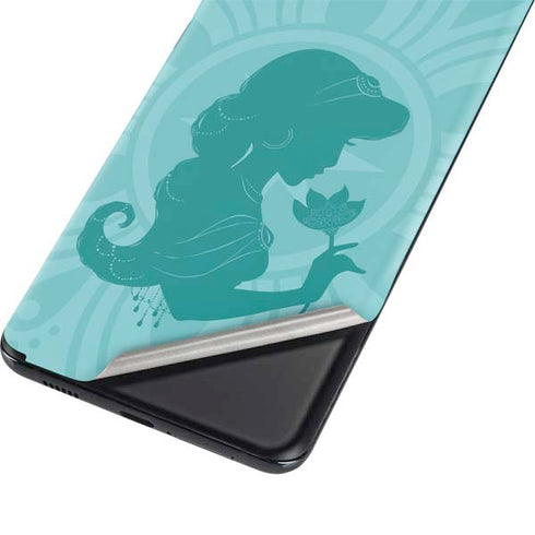Disney Aladdin Princess Jasmine Silhouette Flower Galaxy S21 Plus 5G Skin