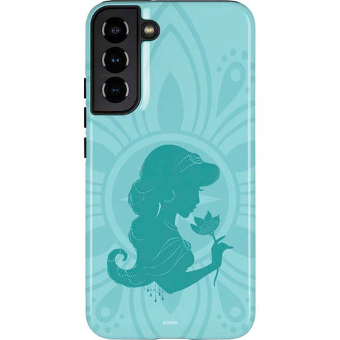 Disney Aladdin Princess Jasmine Silhouette Flower Galaxy S22 Plus Pro Case