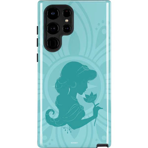 Disney Aladdin Princess Jasmine Silhouette Flower Galaxy S22 Ultra Pro Case