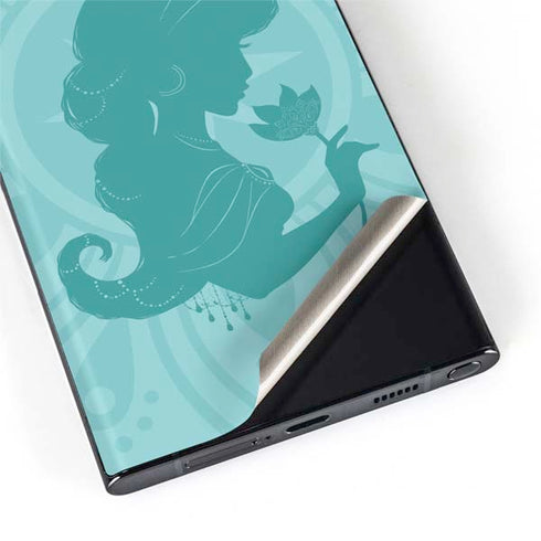 Disney Aladdin Princess Jasmine Silhouette Flower Galaxy S22 Ultra Skin