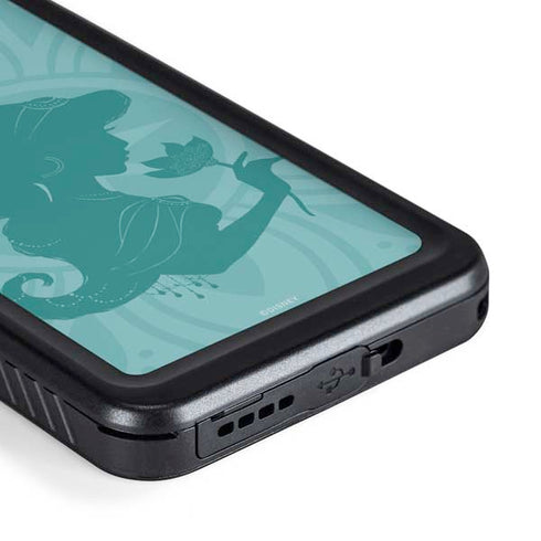 Disney Aladdin Princess Jasmine Silhouette Flower Galaxy S23 Plus Waterproof Case