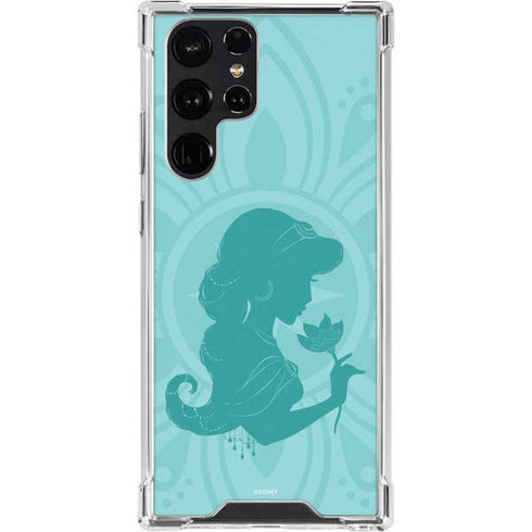 Disney Aladdin Princess Jasmine Silhouette Flower Galaxy S23 Ultra Clear Case