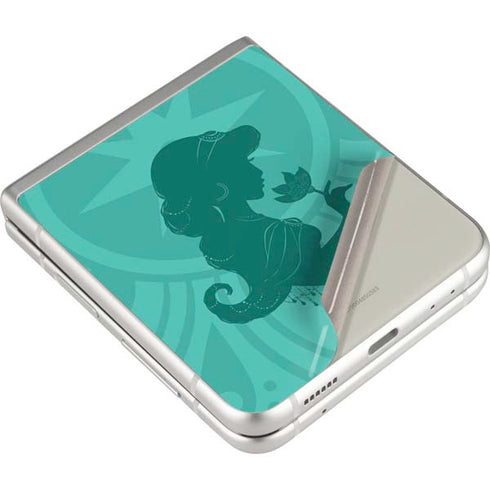 Disney Aladdin Princess Jasmine Silhouette Flower Galaxy Z Flip3 5G Skin