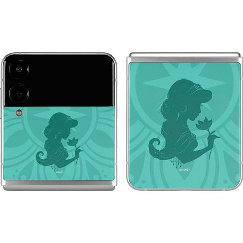 Disney Aladdin Princess Jasmine Silhouette Flower Galaxy Z Flip4 5G Skin