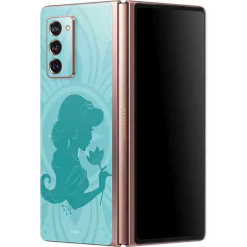 Disney Aladdin Princess Jasmine Silhouette Flower Galaxy Z Fold2 5G Skin