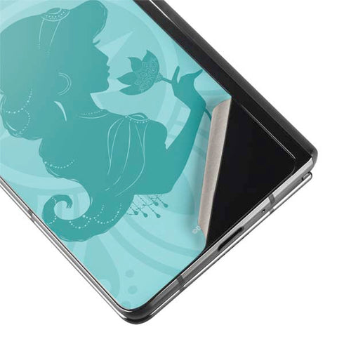 Disney Aladdin Princess Jasmine Silhouette Flower Galaxy Z Fold2 5G Skin