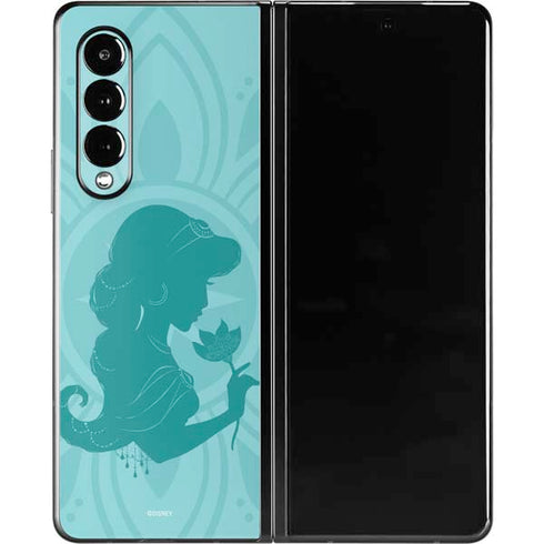 Disney Aladdin Princess Jasmine Silhouette Flower Galaxy Z Fold3 5G Skin