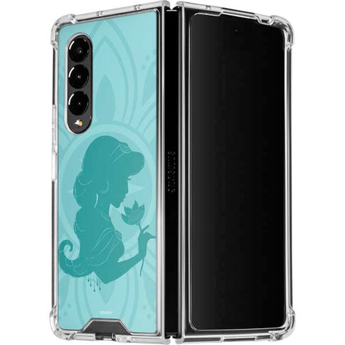 Disney Aladdin Princess Jasmine Silhouette Flower Galaxy Z Fold4 5G Clear Case