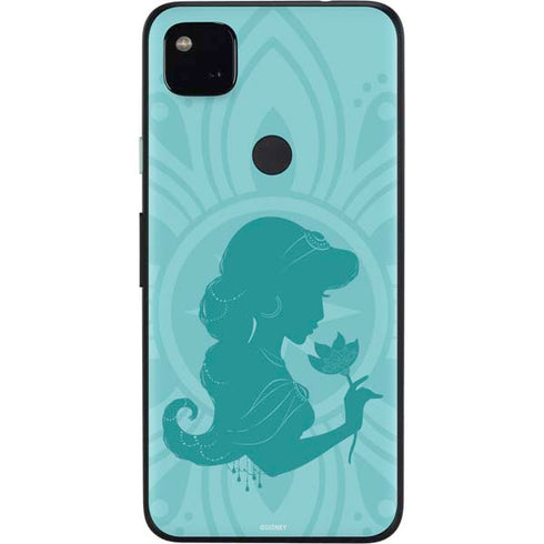 Disney Aladdin Princess Jasmine Silhouette Flower Google Pixel 4a Skin