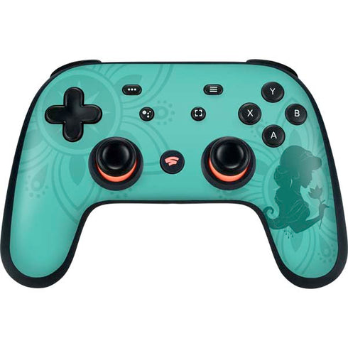 Disney Aladdin Princess Jasmine Silhouette Flower Google Stadia Controller Skin