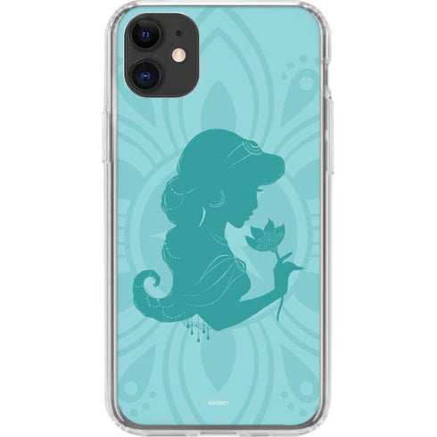 Disney Aladdin Princess Jasmine Silhouette Flower iPhone 11 Clear Case
