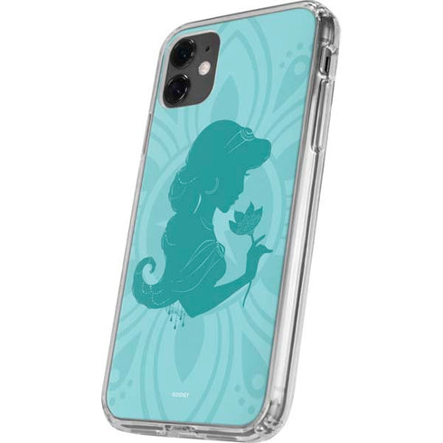 Disney Aladdin Princess Jasmine Silhouette Flower iPhone 11 Clear Case