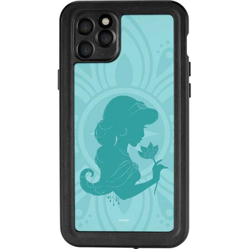 Disney Aladdin Princess Jasmine Silhouette Flower iPhone 11 Pro Max Waterproof Case