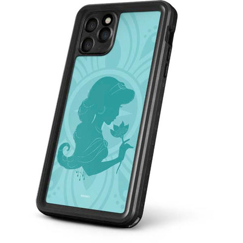 Disney Aladdin Princess Jasmine Silhouette Flower iPhone 11 Pro Max Waterproof Case