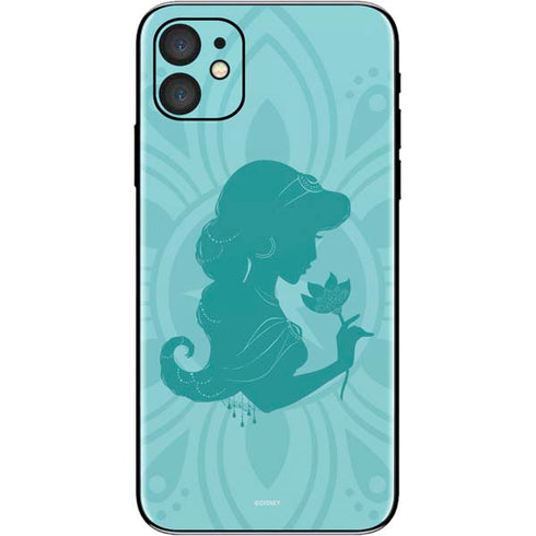 Disney Aladdin Princess Jasmine Silhouette Flower iPhone 11 Skin