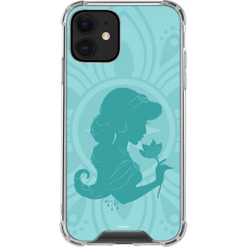 Disney Aladdin Princess Jasmine Silhouette Flower iPhone 12 Clear Case