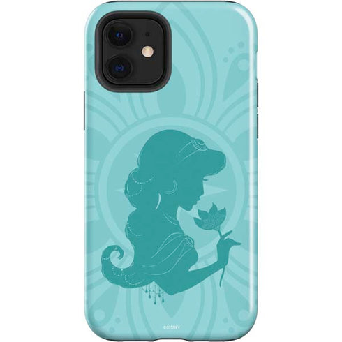Disney Aladdin Princess Jasmine Silhouette Flower iPhone 12 Impact Case