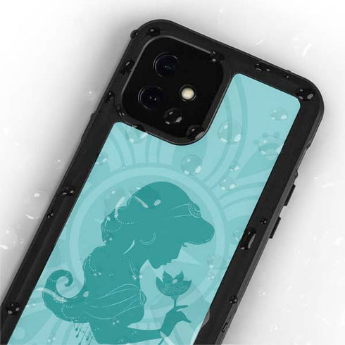 Disney Aladdin Princess Jasmine Silhouette Flower iPhone 12 Mini Waterproof Case