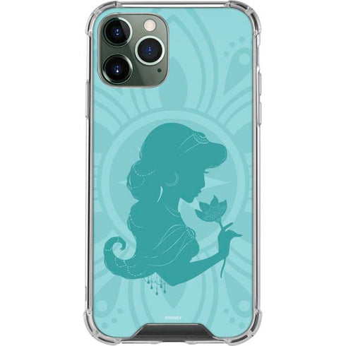 Disney Aladdin Princess Jasmine Silhouette Flower iPhone 12 Pro Clear Case