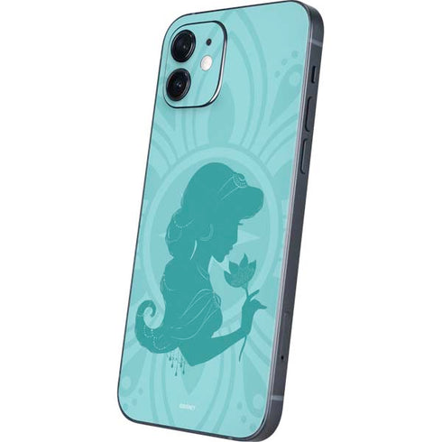Disney Aladdin Princess Jasmine Silhouette Flower iPhone 12 Skin