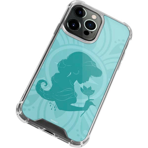 Disney Aladdin Princess Jasmine Silhouette Flower iPhone 13 Pro Max Clear Case