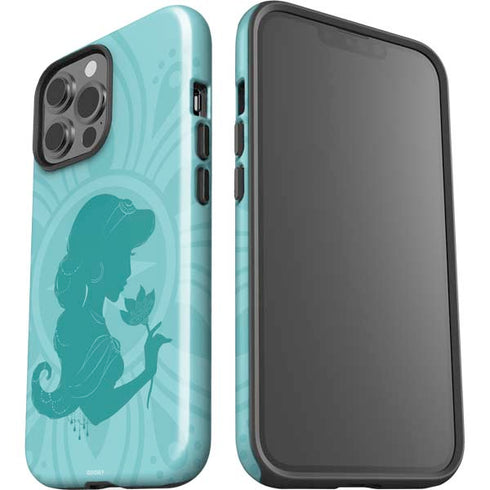 Disney Aladdin Princess Jasmine Silhouette Flower iPhone 13 Pro Max Impact Case