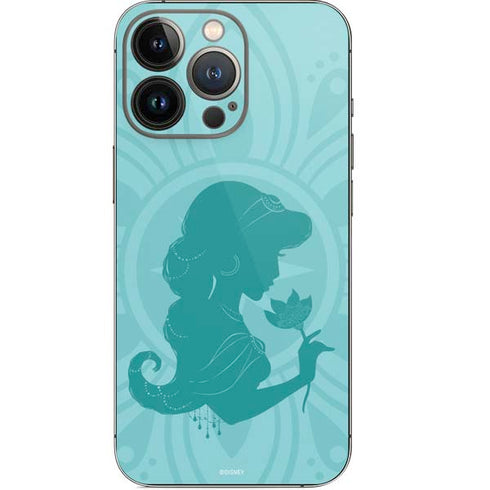 Disney Aladdin Princess Jasmine Silhouette Flower iPhone 13 Pro Skin