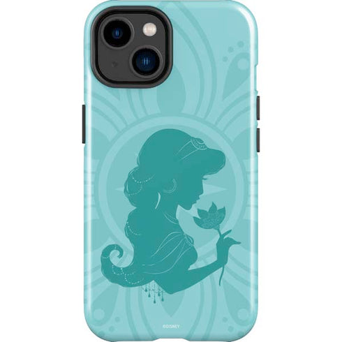 Disney Aladdin Princess Jasmine Silhouette Flower iPhone 14 Plus Impact Case