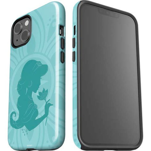 Disney Aladdin Princess Jasmine Silhouette Flower iPhone 15 Plus Impact Case