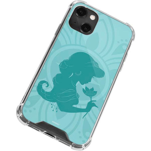 Disney Aladdin Princess Jasmine Silhouette Flower iPhone 14 Plus Clear Case