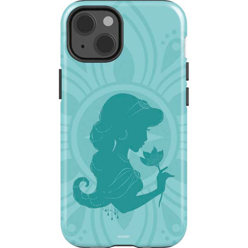 Disney Aladdin Princess Jasmine Silhouette Flower iPhone 15 Impact Case