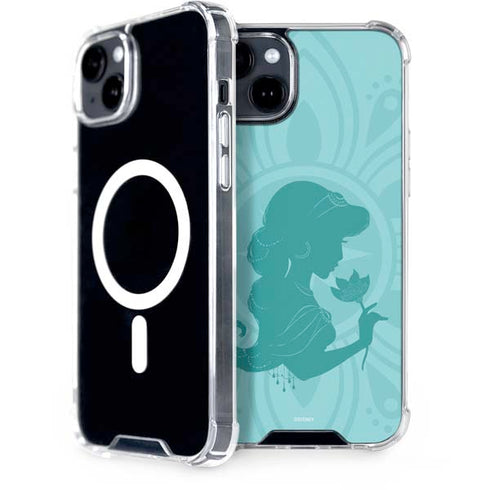 Disney Aladdin Princess Jasmine Silhouette Flower iPhone 15 Plus MagSafe Case