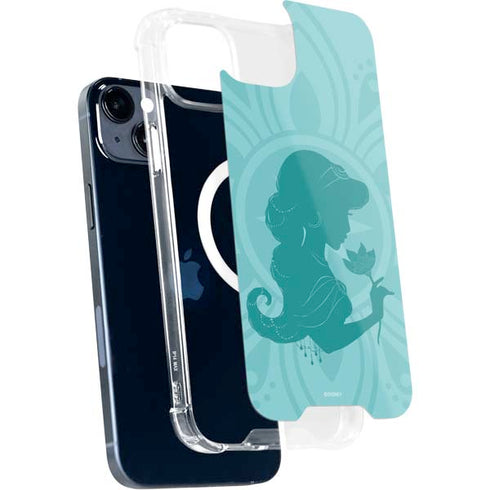 Disney Aladdin Princess Jasmine Silhouette Flower iPhone 15 Plus MagSafe Case